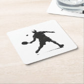 Pickleball Player Silhouette Sport Design Kartonnen Onderzetters (Schuin)