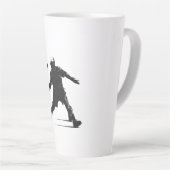 Pickleball Player Silhouette Sport Design Latte Mok (Rechterhoek)
