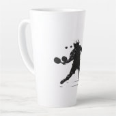 Pickleball Player Silhouette Sport Design Latte Mok (Linkerhoek)