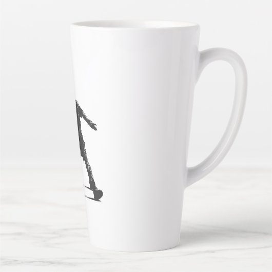 Pickleball Player Silhouette Sport Design Latte Mok (Rechts)