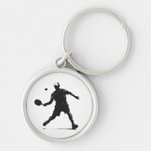 Pickleball Player Silhouette Sport Design Sleutelhanger