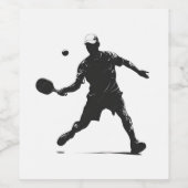 Pickleball Player Silhouette Sport Design Wijn Etiket (Enkel label)