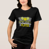 Pickleball Player Tri-Blend Shirt (Voorkant)