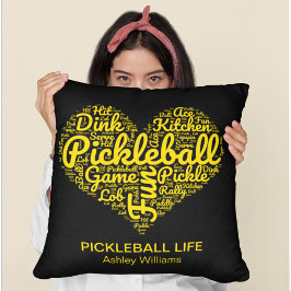 Pickleball Player Word Art Typografie gepersonalis Kussen