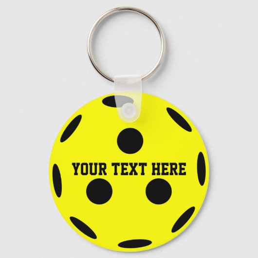 Pickleball Player Yellow Ball Sleutelhanger (Voorkant)