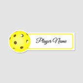 Pickleball Player Yellow Pickleballs Personalized Naamplaatje (Voorkant)