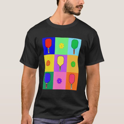 Pickleball Pop Art T-shirt (Voorkant)