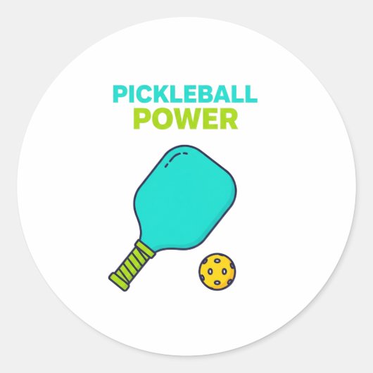 Pickleball Power Funny Sports Sticker (Voorkant)