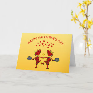 Pickleball Pret Valentijnsdag Kaart