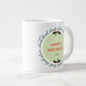 Pickleball Prettige feestdagen Aangepast jaar Wrea Grote Koffiekop (Voorkant rechts)