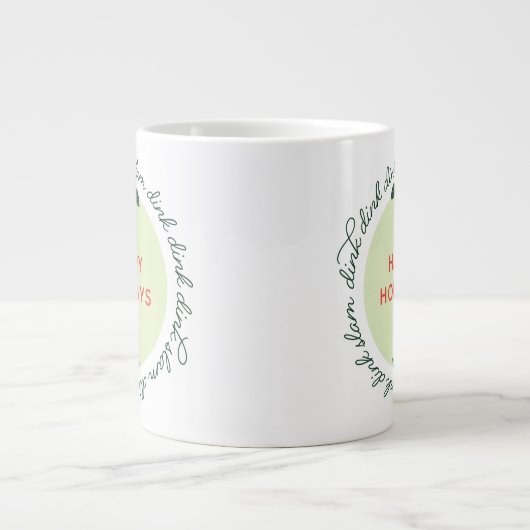 Pickleball Prettige feestdagen Aangepast jaar Wrea Grote Koffiekop (Voorkant)