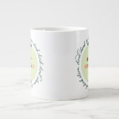 Pickleball Prettige feestdagen Aangepast jaar Wrea Grote Koffiekop (Voorkant)