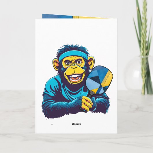 Pickleball Primate Party Feestdagen Kaart (Achterkant)
