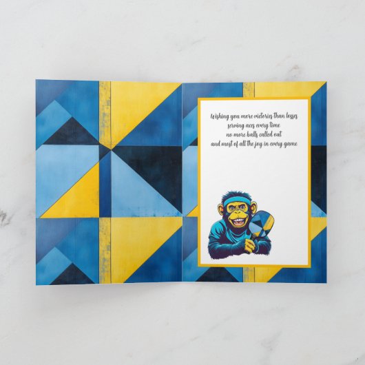 Pickleball Primate Party Feestdagen Kaart (Binnen)