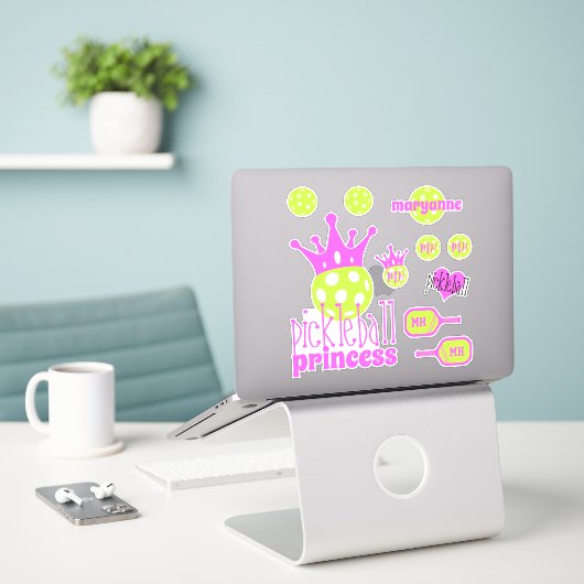Pickleball Princess Bright roze vinylsticker set Sticker (Laptop op bureau)