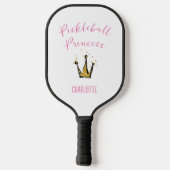 Pickleball Princess Gold Glitter Custom Name Pink Paddle (Achterkant)