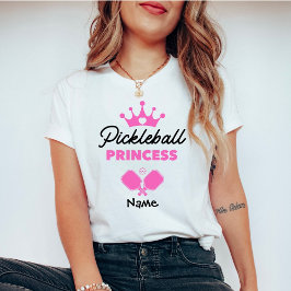 Pickleball Princess Pink gepersonaliseerd T-shirt