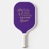 Pickleball Princess Purple Gold Custom Naam Elegan Pickleball Paddle (Achterkant)