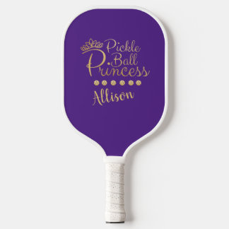 Pickleball Princess Purple Gold Custom Naam Elegan Pickleball Paddle