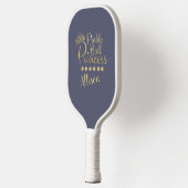 Pickleball Prinses Grijs Goud Custom Naam Elegant Paddle (Links)