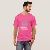 Pickleball Prinses Meisje Roze en Wit Paddle T-shirt (Voorkant volledig)