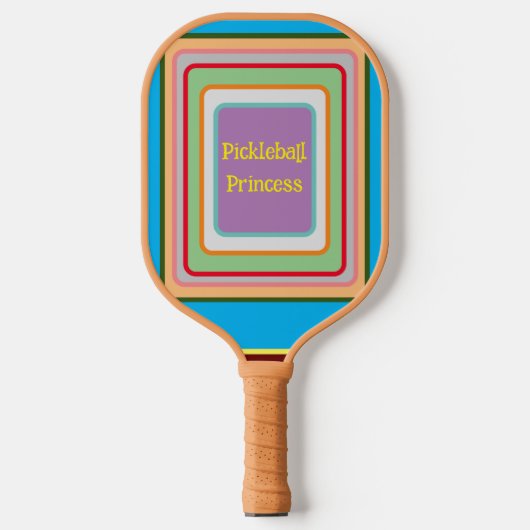 PICKLEBALL PRINSES-Vierkantjes met meerdere kleure Paddle (Voorkant)