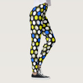 Pickleball Print - groene witte blauwe polka stipp Leggings (Rechts)