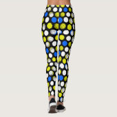 Pickleball Print - groene witte blauwe polka stipp Leggings (Achterkant)