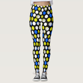 Pickleball Print - groene witte blauwe polka stipp Leggings