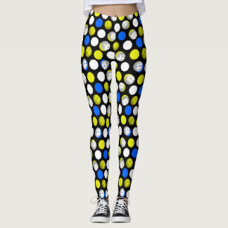 Pickleball Print - groene witte blauwe polka stipp Leggings