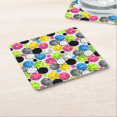 Pickleball Print Kartonnen Onderzetters (Schuin)