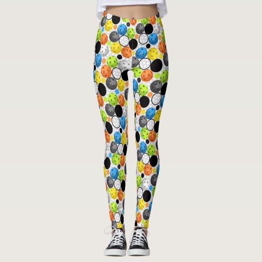 Pickleball Print, multi-kleurenweergave Leggings (Voorkant)