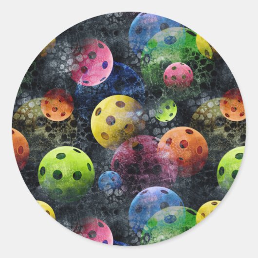 Pickleball Print Ronde Sticker (Voorkant)