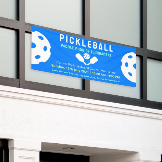 Pickleball Pro Blue Court Klassiek toernooi Spandoek (Buitenkant Gebouw)