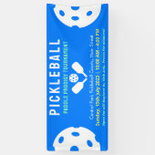 Pickleball Pro Blue Court Klassiek toernooi Spandoek (Verticaal)