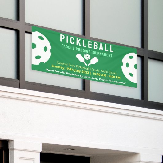 Pickleball Pro Blue Court Klassiek toernooi Spandoek (Buitenkant Gebouw)