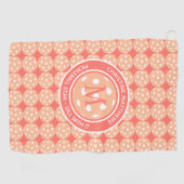 Pickleball Pro Sport Peach Grappige Quote & Naam Golfhanddoek (Horizontaal)