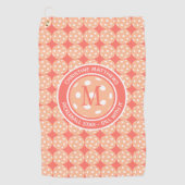 Pickleball Pro Sport Peach Grappige Quote & Naam Golfhanddoek (Voorkant)