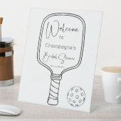 Pickleball & Prosecco Bruidsfeest Welkom Reclamebord Met Voetstuk (Insitu)