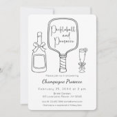 Pickleball & Prosecco Modern Vrijgezellenfeest Kaart (Voorkant)