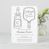 Pickleball & Prosecco Modern Vrijgezellenfeest Kaart (Staand voorkant)