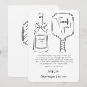 Pickleball & Prosecco Modern Vrijgezellenfeest Kaart (Voorkant / Achterkant)
