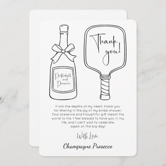 Pickleball & Prosecco Modern Vrijgezellenfeest Kaart (Voorkant / Achterkant)