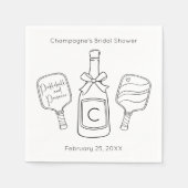 Pickleball & Prosecco Modern Vrijgezellenfeest Servet (Voorkant)