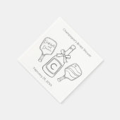 Pickleball & Prosecco Modern Vrijgezellenfeest Servet (Hoek)