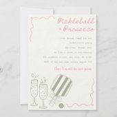 Pickleball & Prosecco moderne bachelorette Kaart (Voorkant)