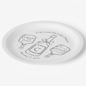 Pickleball & Prosecco Moderne Bruidsbruiloft Papieren Bordje (Gekanteld)