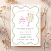 Pickleball & Prosecco Preppy Modern Bachelorette Kaart