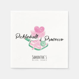 Pickleball & Prosecco Retro Koppel Bruidsfeestje Servet