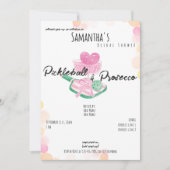 Pickleball & Prosecco Retro Koppels Vrijgezellenfe Kaart (Voorkant)